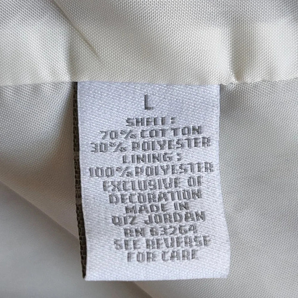 Dressbarn Womens Striped Linen Lightweight Lined Blazer Size Large Cream - Picture 12 of 16